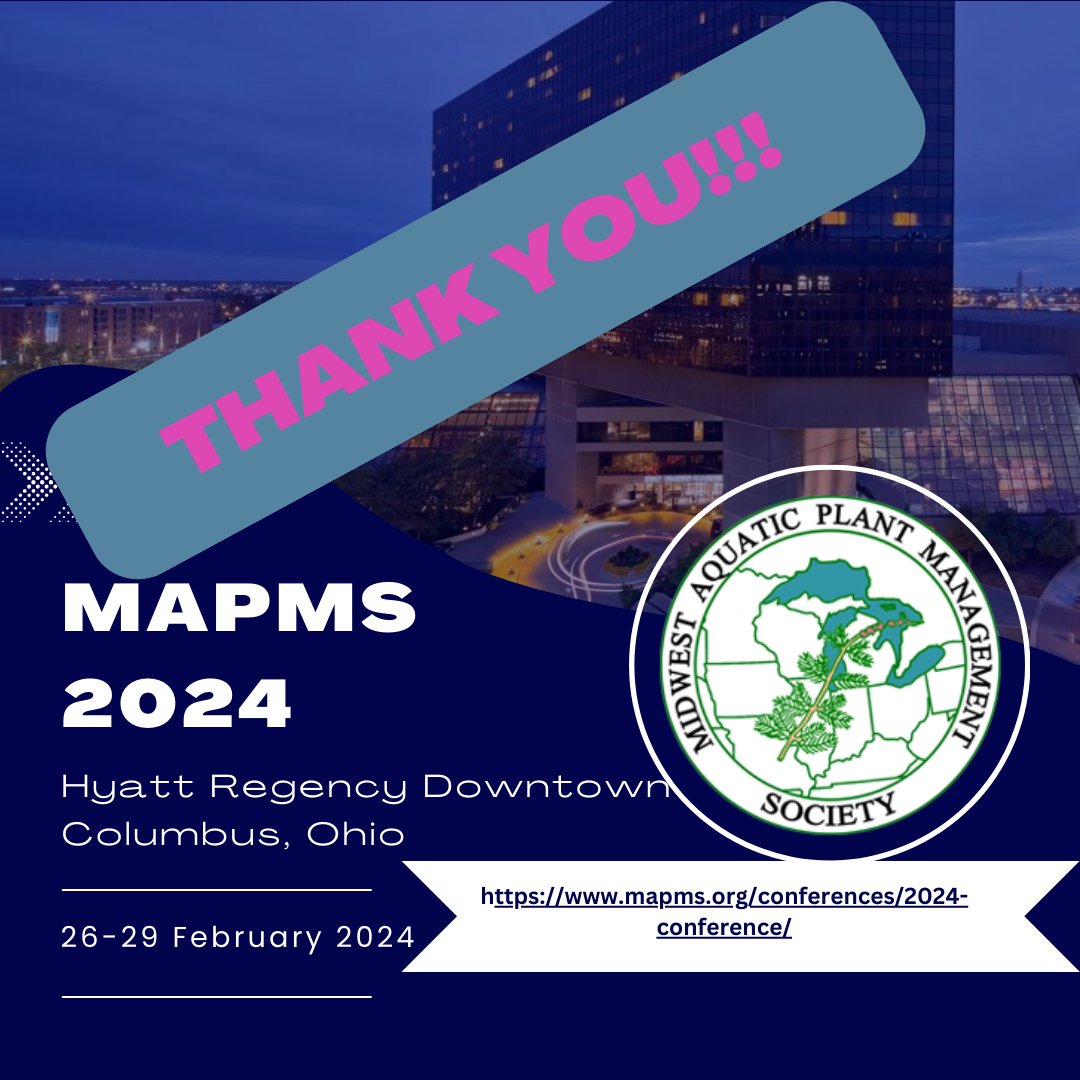 #MAPMS would like to thank all our attendees, sponsors, exhibitors, and conference leadership for a successful annual meeting!! Your support is critical to helping us keep our mission alive, and the meeting was a huge success!! #MAPMS2024 #aquaticplants #aquaticplantmanagement