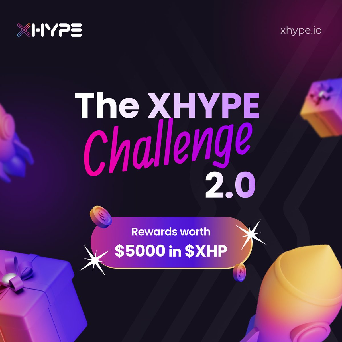 Join the #XHYPE Challenge 2.0 starting tonight!

Bigger rewards, more winners!

🏆 Reward pool: $5000 in $XHP 
🏆 Total Winners: 110

The most active users of this challenge will have an advantage and will qualify for our upcoming Mega $XHP airdrop!

Complete all tasks on #Zealy