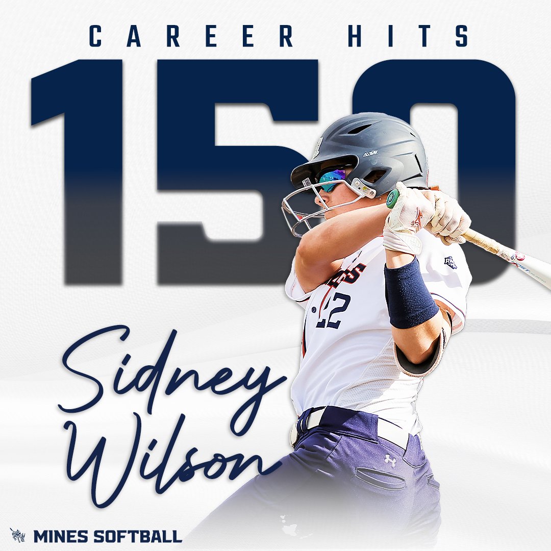 MinesSoftball's tweet photo. Couple of recent milestones we want to take a moment to recognize while we have time today!

Congrats to @nintendolakitu for reaching 1️⃣0️⃣0️⃣ career hits and to Sidney Wilson and @kayleighkrueger for each reaching 1️⃣5️⃣0️⃣ hits in their careers!

#HelluvaEngineer https://t.co/Wo3aykYN1g