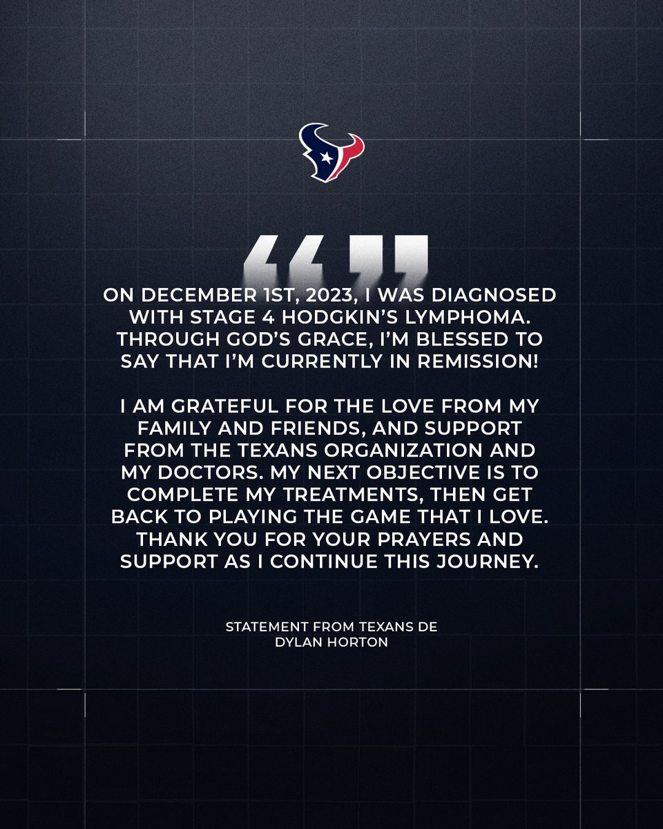 An update from Texans DE Dylan Horton