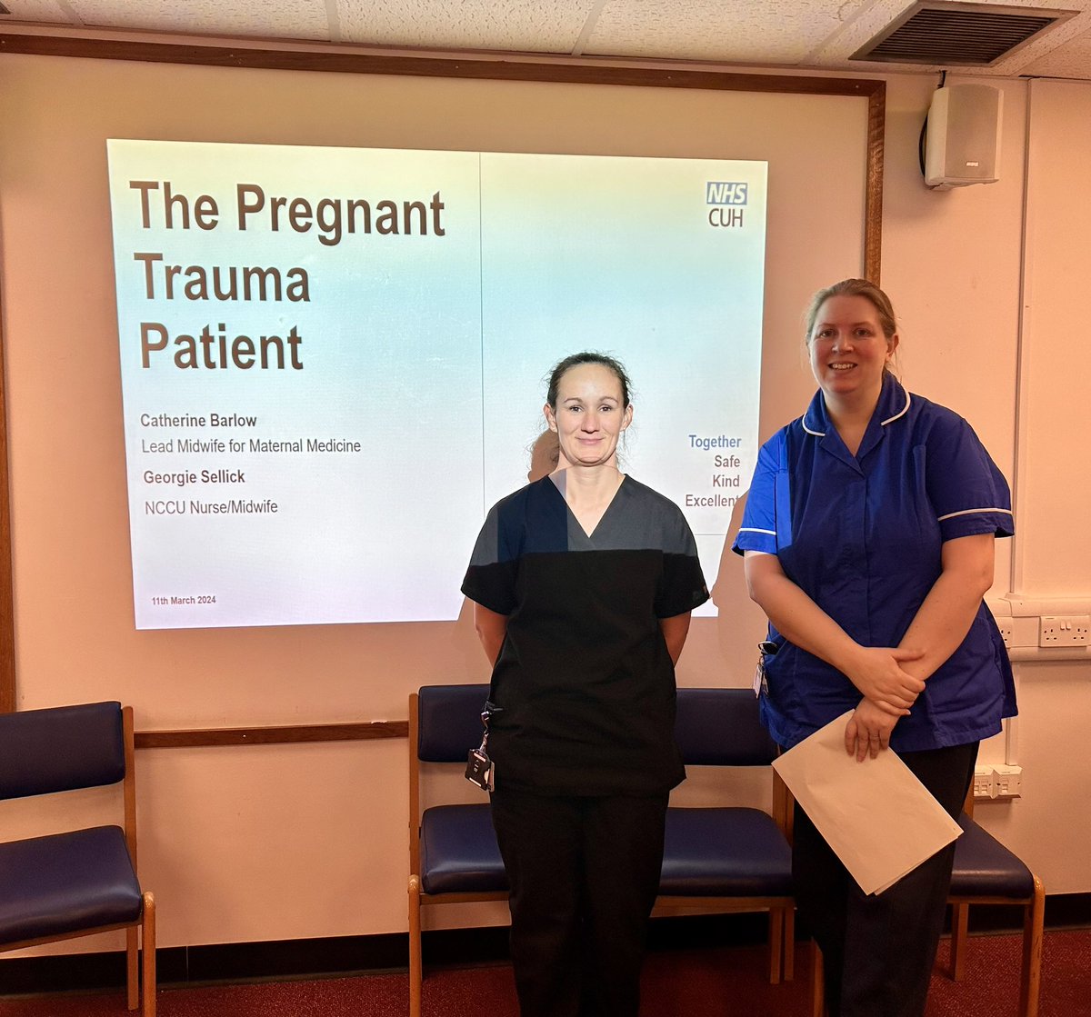 Huge thank you to <a href="/C__Barlow/">Catherine Barlow</a> and Georgie for joining us at today’s lunch &amp; learn, sharing their expertise on the pregnant trauma patient 👏🏼 A really interesting session and great to network with our colleagues from the <a href="/rosiehospital/">The Rosie Hospital</a> #Excellent