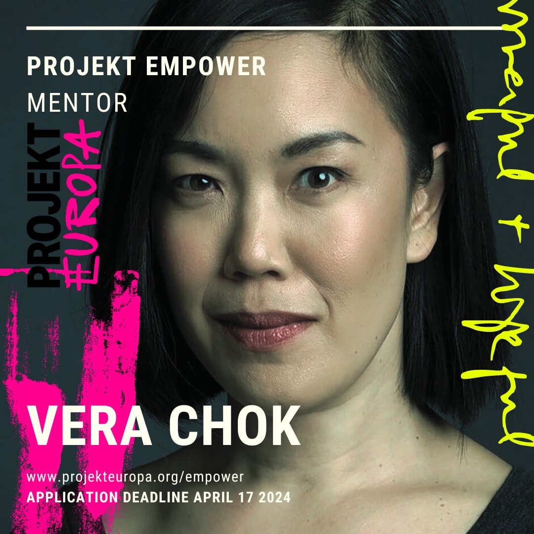 MEET THE MENTORS on PROJEKT EMPOWER! Vera Chok is a Malaysian-Chinese actor, performance maker and poet. Are you a migrant theatre maker based in the UK? Apply now for 6 months of mentoring with 1 of 10 incredible artists. Callout now open! projekteuropa.org/empower