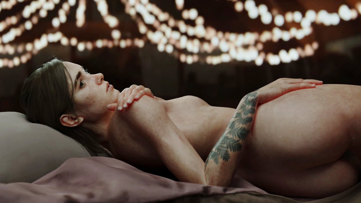 Ellie is exhausted after a long day and she is just going to relax on her bed at home... 

She is ready to sleep.