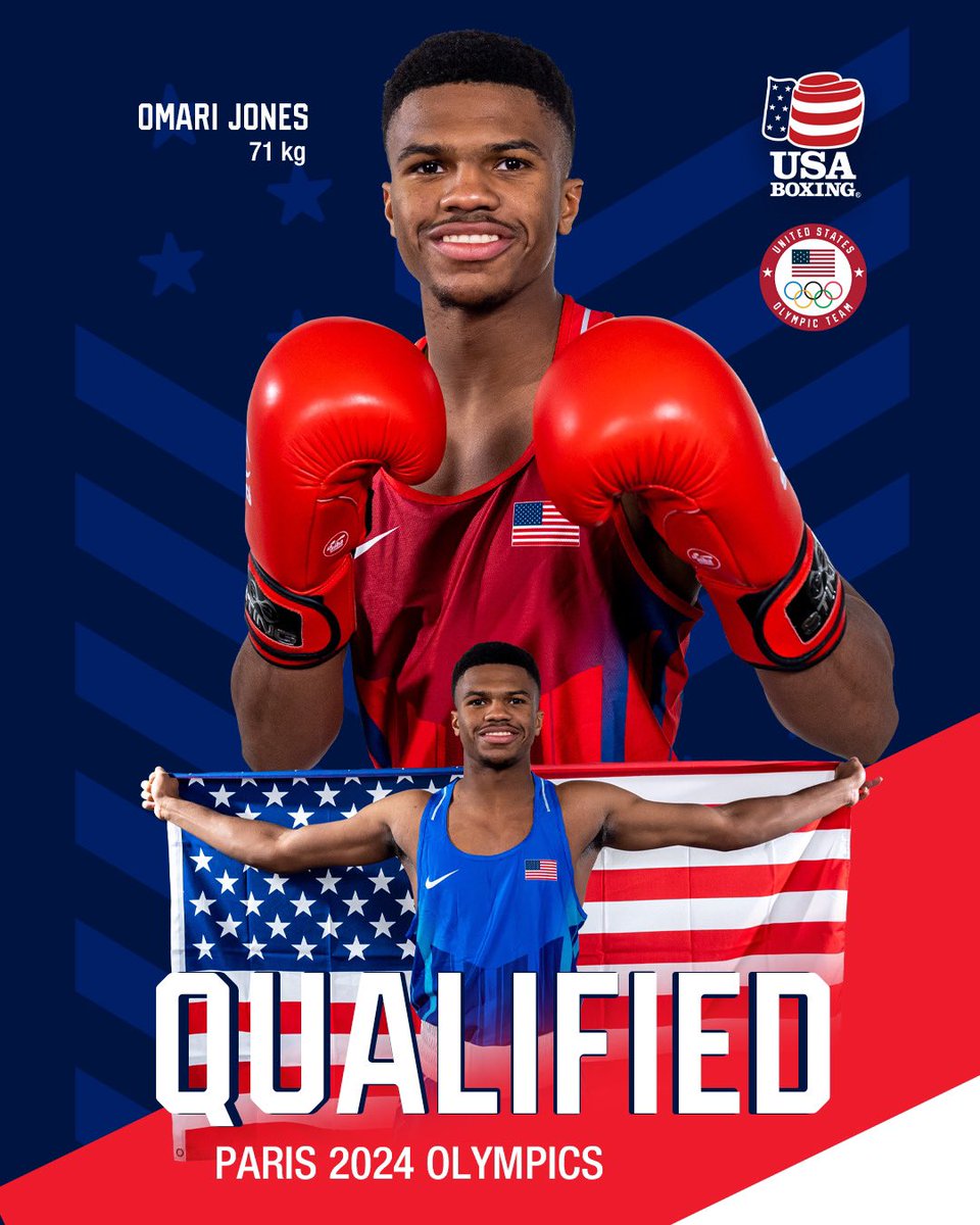 USABoxing's tweet image. @iam_OmariJones has done it!

See you soon @Paris2024 🥊

#RoadtoParis x #TeamUSA