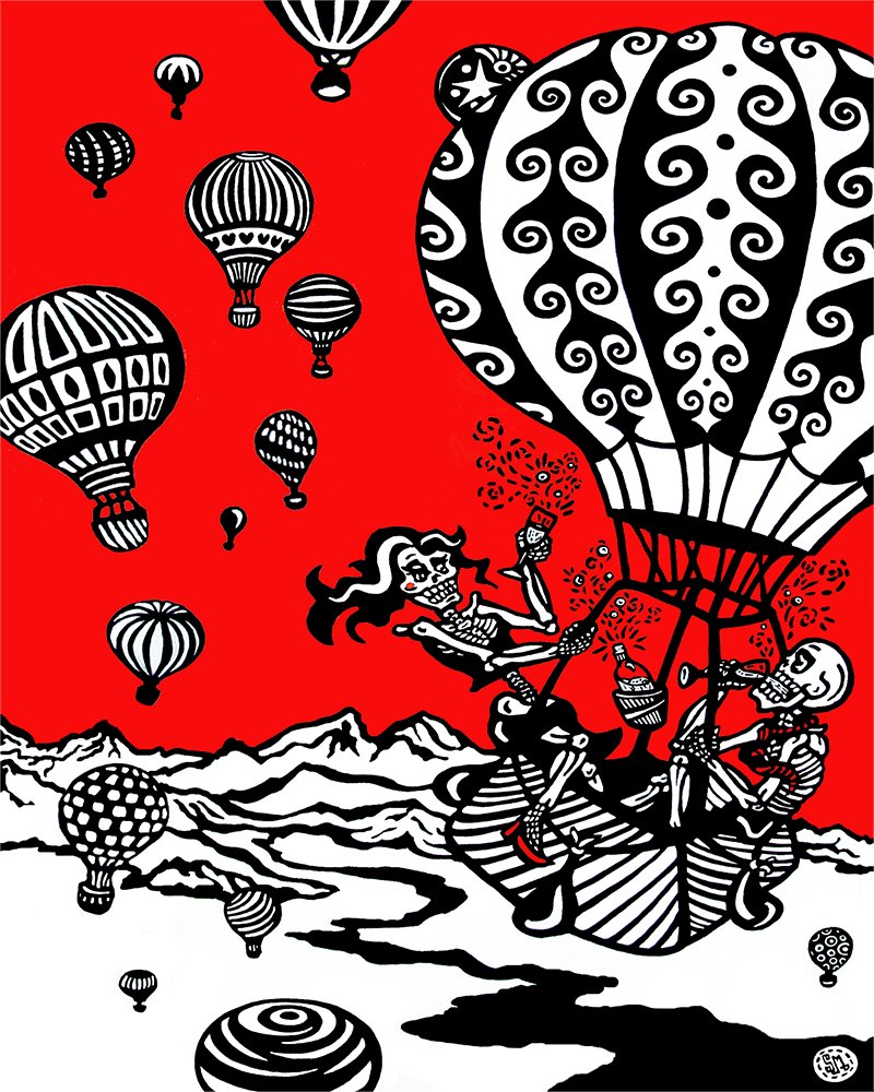 losmuertosart's tweet photo. Shout-out to @NFTLord57 📢

Holder of (1+) 'In Love – To The Bone' ♥️🦴NFTs

'To Die For' Utility🤩

Bill, 🙏 for lifting me up today by truly supporting the Arts in your local &amp; global community! May the spirit of 'Balloon Fiesta' bring you a lift in return.🎈🎉🎨💀 https://t.co/HwKk6TYJNY