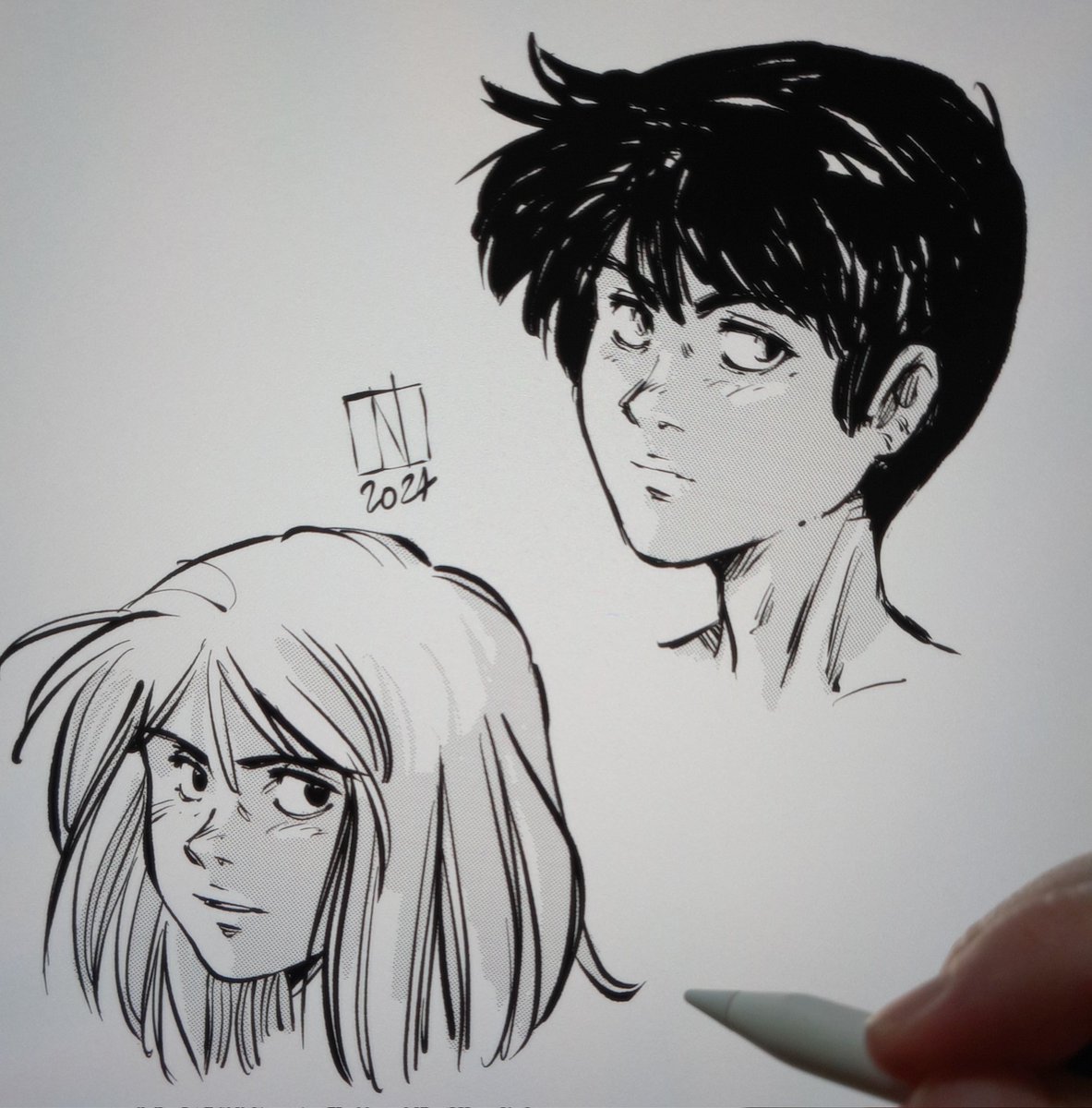endext's tweet photo. Look #digitalink #brush #pen #realgpen #ipad #clipstudiopaint #originalcharacter #blackandwhite #manga https://t.co/uhaSkw1vKC