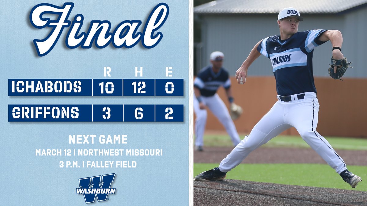 FINAL | Ichabods finish off the road trip with a sweep of Missouri Western! Chase Torkelson threw six scoreless to get the win and Cash Jay drove in four runs on three hits with a home run in his fourth straight game! #GoBods