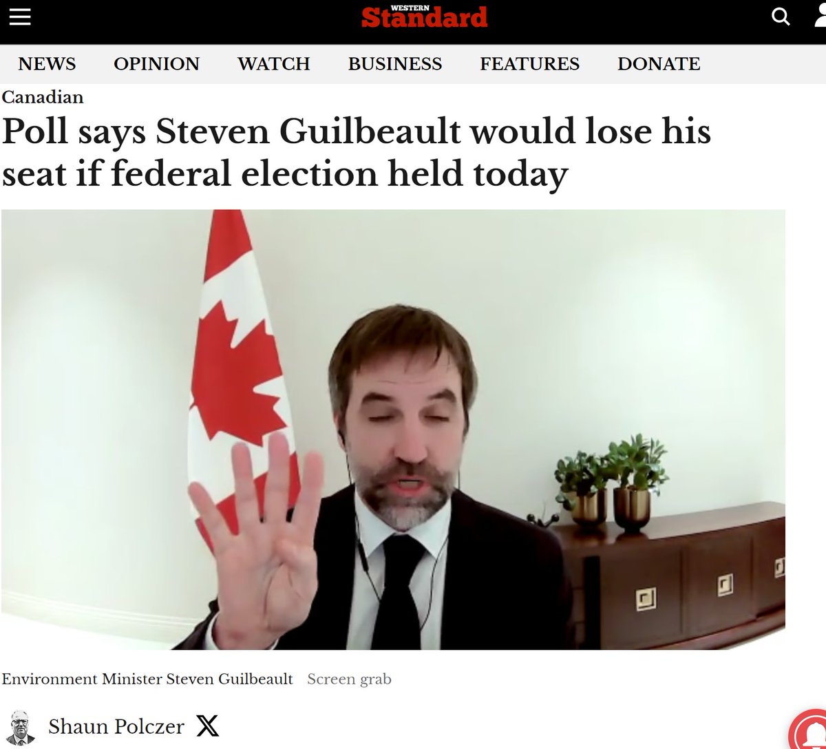 'Federal Environment Minister StevenGuilbeault — and almost every other Liberal cabinet member in Quebec — would lose their seats if a federal election were called today according to polls released over the weekend.' westernstandard.news/canadian/poll-…