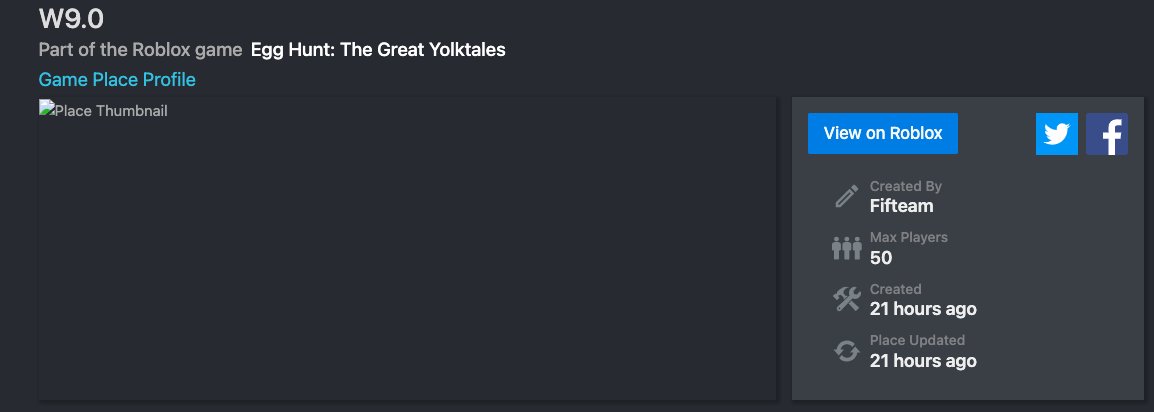 Roblox_Uptime's tweet image. 🔎 The Hunt: First Edition: 15.3.24
"Egg Hunt: The Great Yolktales" was updated recently plus a new place in the experience has been created. #Roblox