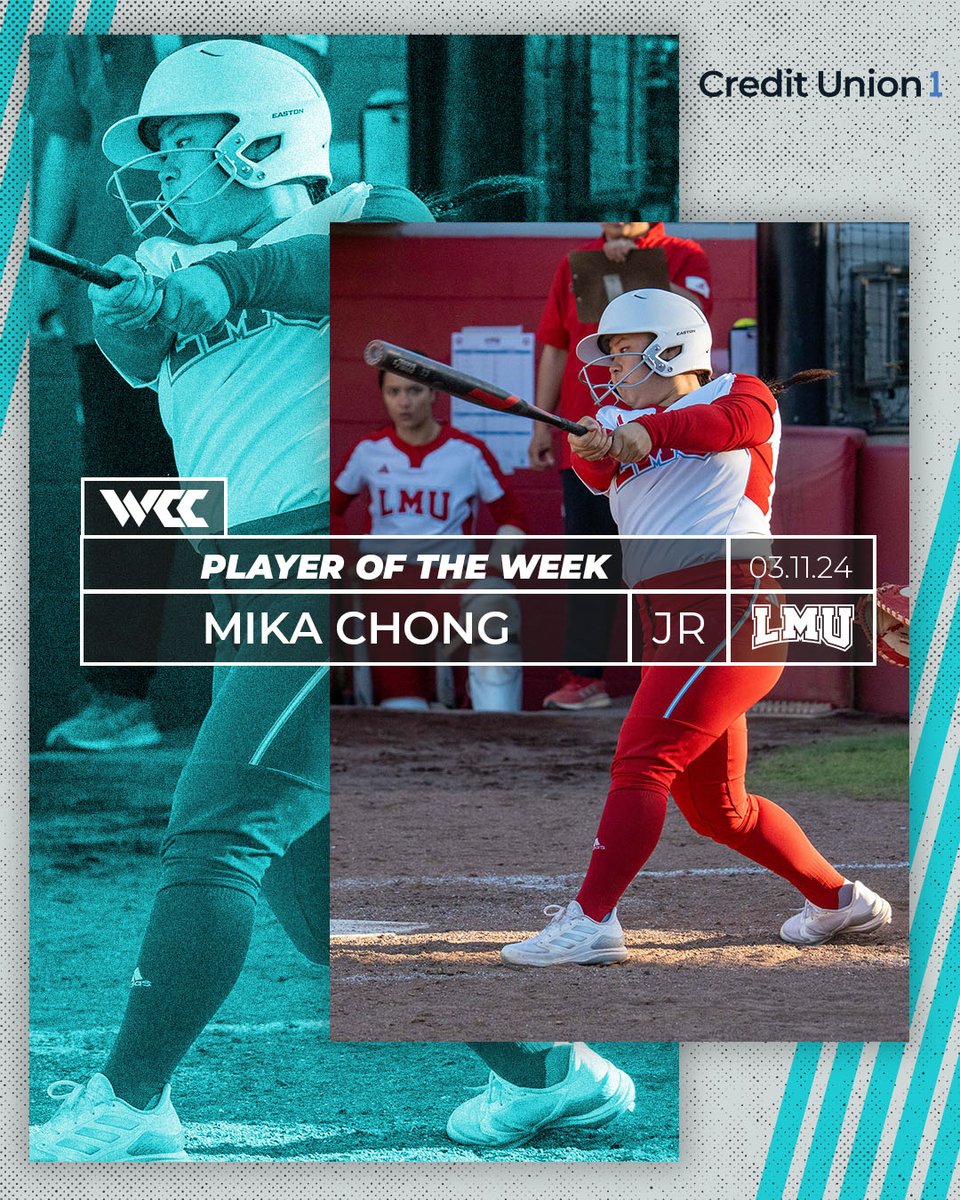 West Coast Conference (@wccsports) on Twitter photo It's an <a href="/lmulionsSB/">LMU Softball</a> π§Ήπ§Ή
The <a href="/MyCreditUnion1/">Credit Union 1</a> #WCCsports ππ¨πππππ₯π₯ ππππ€π₯π² ππ°ππ«ππ¬ βΌοΈ
βοΈ Mika Chong
β‘οΈ Savannah Hooks
ποΈ bit.ly/48RfooW It's an <a href="/lmulionsSB/">LMU Softball</a> π§Ήπ§Ή
The <a href="/MyCreditUnion1/">Credit Union 1</a> #WCCsports ππ¨πππππ₯π₯ ππππ€π₯π² ππ°ππ«ππ¬ βΌοΈ
βοΈ Mika Chong
β‘οΈ Savannah Hooks
ποΈ bit.ly/48RfooW