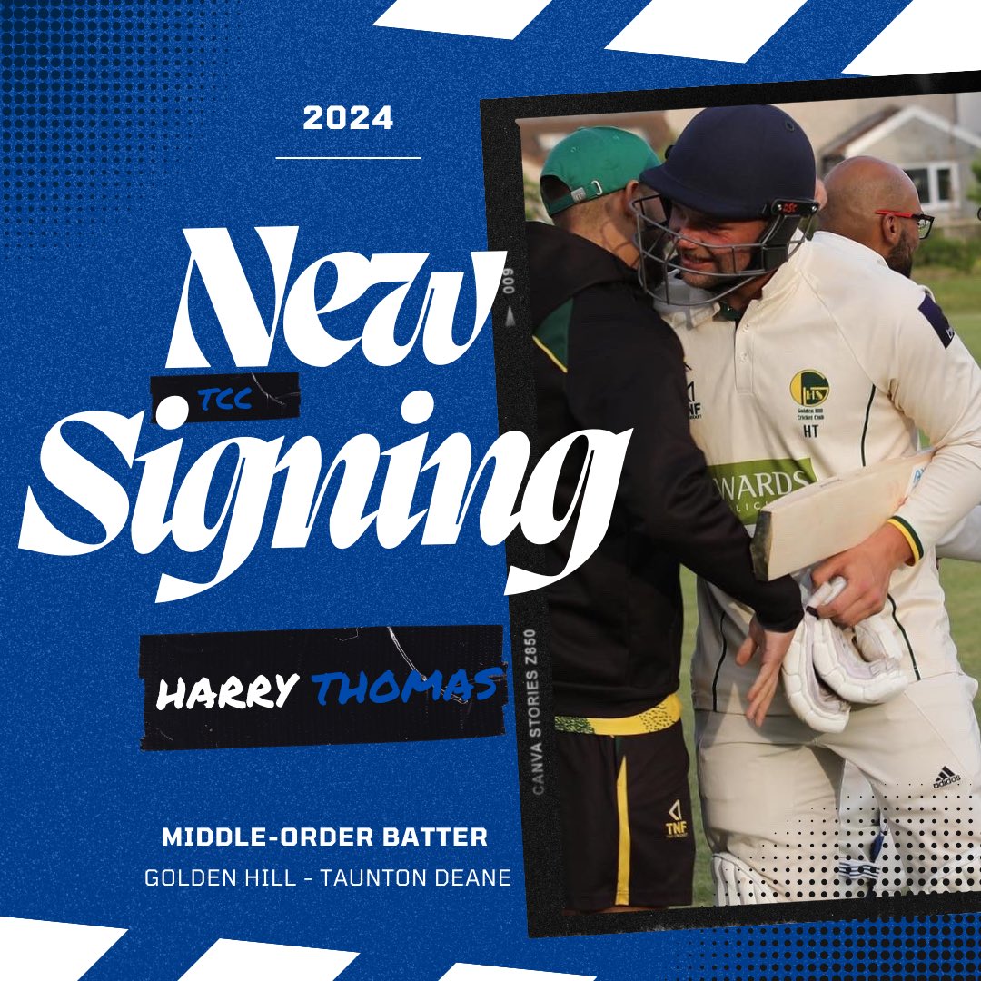New signing!✍️ We are thrilled to announce that @HarryThomas88 has joined as a player-coach! Harry spent many years at @tauntondeanecc and recently at @GoldenHillCC, averaging 40.25 in Prem 2!💥 Harry will coach throughout the club, working with our senior & youth sections🏏