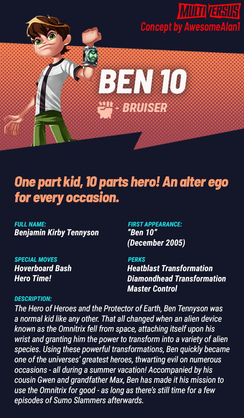 Ben 10 for MultiVersus على X: &ldquo;Who wants to see Ben 10 apart of 