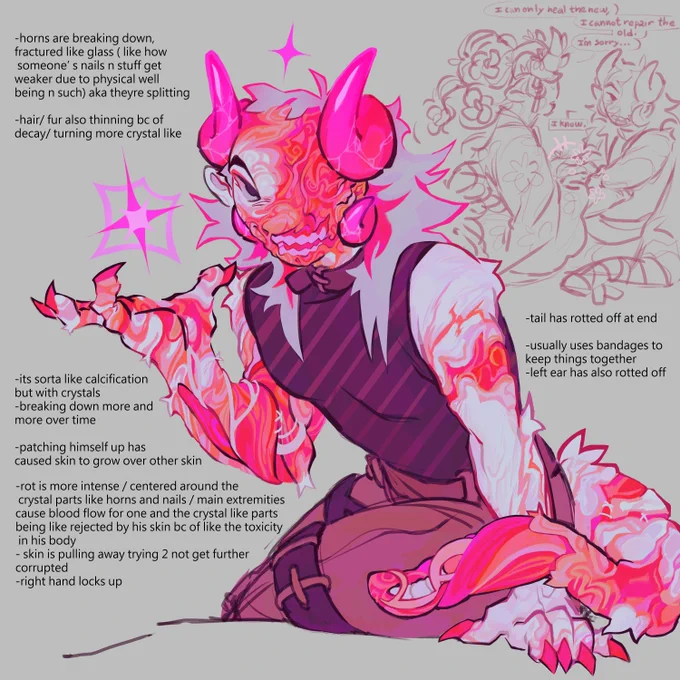 he looks like chewed up bubblegum / ifind his rot intriguing #phighting #phightingart 