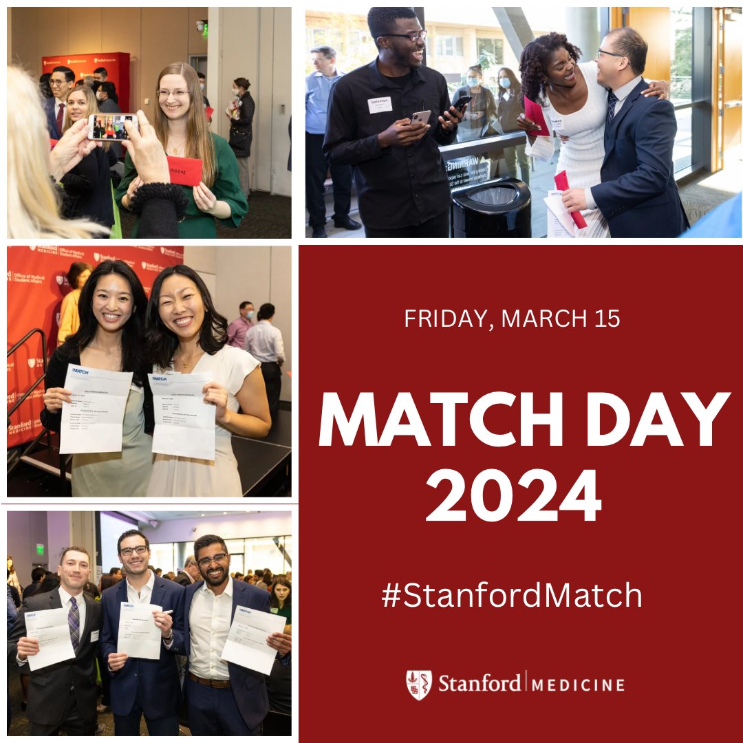Match Day is this Friday! Excited to celebrate as our incredible medical students take the next big step in their journey.

It's a day filled with nerves, anticipation, and sheer joy as they discover where they'll be continuing their medical training.

#StanfordMatch #Match2024