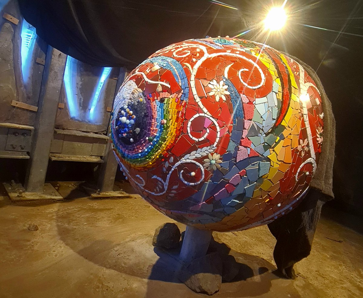 is_glasgow's tweet photo. The beautiful World Egg hidden inside the mouth of Bella the Beithir, a sculpture by Nichol Wheatley at the Stockingfield Junction on the Forth and Clyde Canal in Glasgow. 

Cont./

#glasgow #sculpture #stockingfieldjunction #forthandclydecanal #worldegg #thebeithir #publicart https://t.co/SXJGLRPEe4