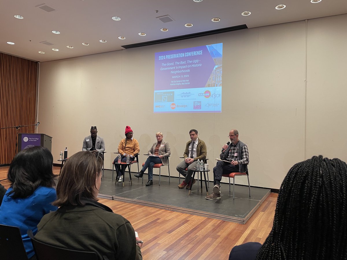 LPC joined reps from @NYCPlanning, NYS Historic Preservation Office & @caribBEING for a panel discussion at Saturday's @HDC_NYC & the West Harlem Community Preservation Organizations’ 2024 Preservation Conference. Thanks to all who attended and came by our table to say hello.