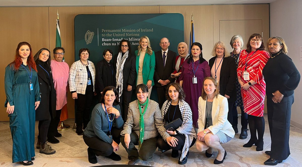 Today <a href="/HMcEntee/">Helen McEntee TD</a> &amp; <a href="/IrelandAmbUN/">Fergal Mythen - Ambassador of Ireland to the UN</a> met with members of Karama, a network of women human rights defenders and peacebuilders from across Africa and the Middle East.

Women play a vital role in peacebuilding &amp; conflict resolution, and we will continue to hear &amp; heed their voices. 🕊️