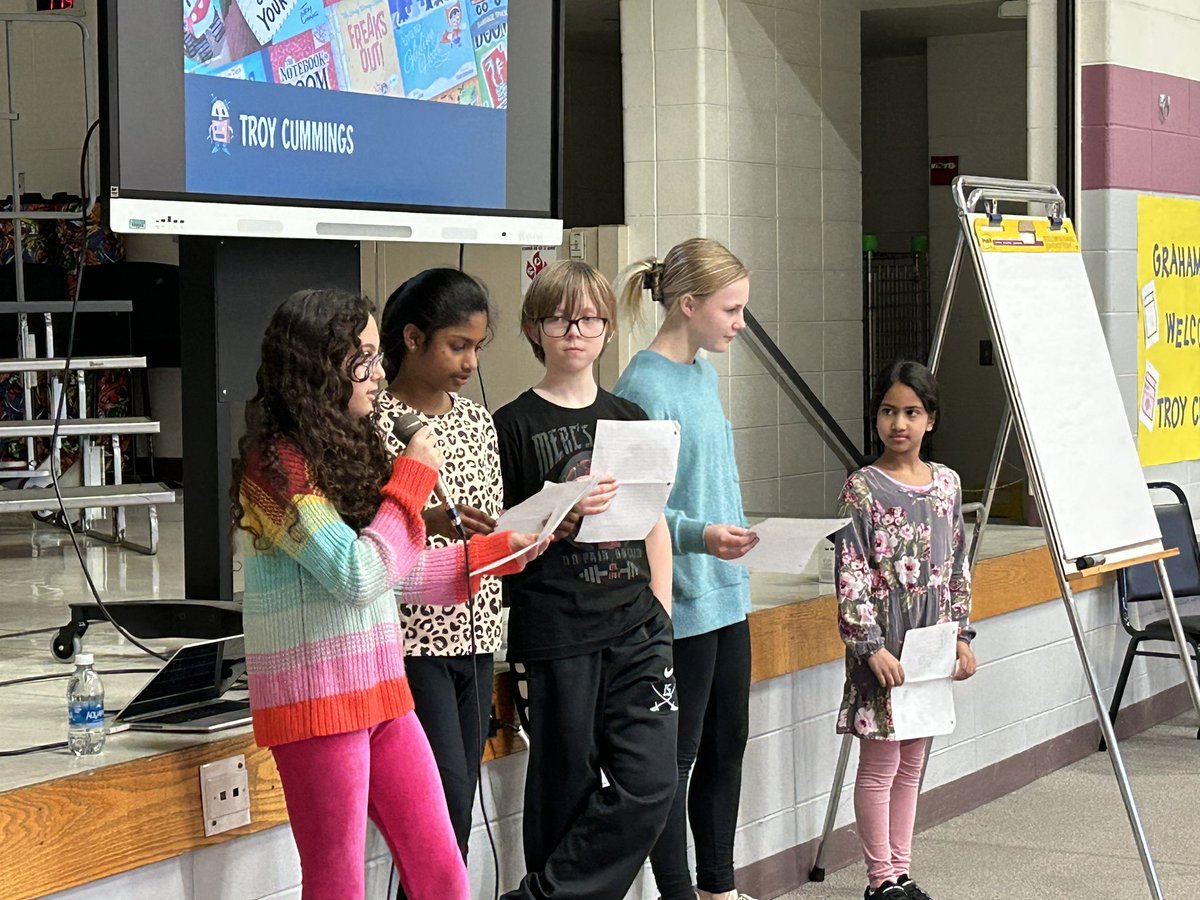 Michelle Shiles (@michelleshiles) on Twitter photo Our <a href="/GrahamElem204/">Graham Elementary School</a> 4th grade LMC Advisory Board helped greatly with our <a href="/troycummings/">Troy Cummings</a> author visit today. They created welcome posters, wrote a speech to introduce him, and hosted him for lunch. #grahamlmc Our <a href="/GrahamElem204/">Graham Elementary School</a> 4th grade LMC Advisory Board helped greatly with our <a href="/troycummings/">Troy Cummings</a> author visit today. They created welcome posters, wrote a speech to introduce him, and hosted him for lunch. #grahamlmc