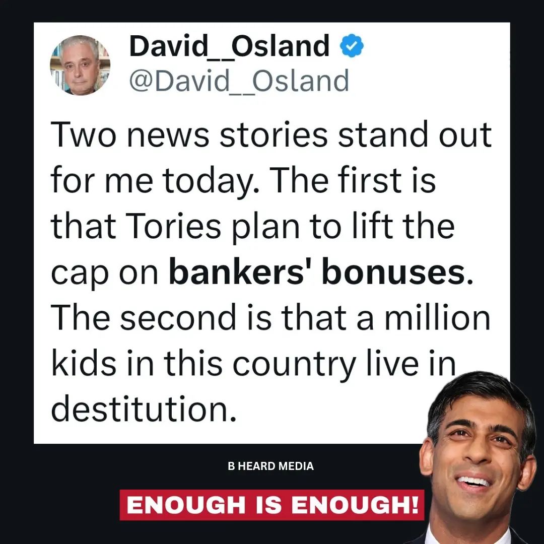 Ex-banker Rishi Sunak has been PM for a year now..

#SunaksBritain #ToryBrokenBritain 
#EnoughIsEnough #GeneralElectionNow