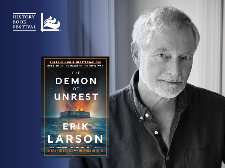 historybookfest's tweet photo. Join us Tuesday, April 30, 6 p.m., in Lewes for an evening with @exlarson, author of "The Demon of Unrest." Larson will be in conversation with @bryanrusso, award-winning journalist and program director for @WSCL_WSDL. Tickets required https://t.co/P4AC9cWqy8 https://t.co/Nkhx9NwuID