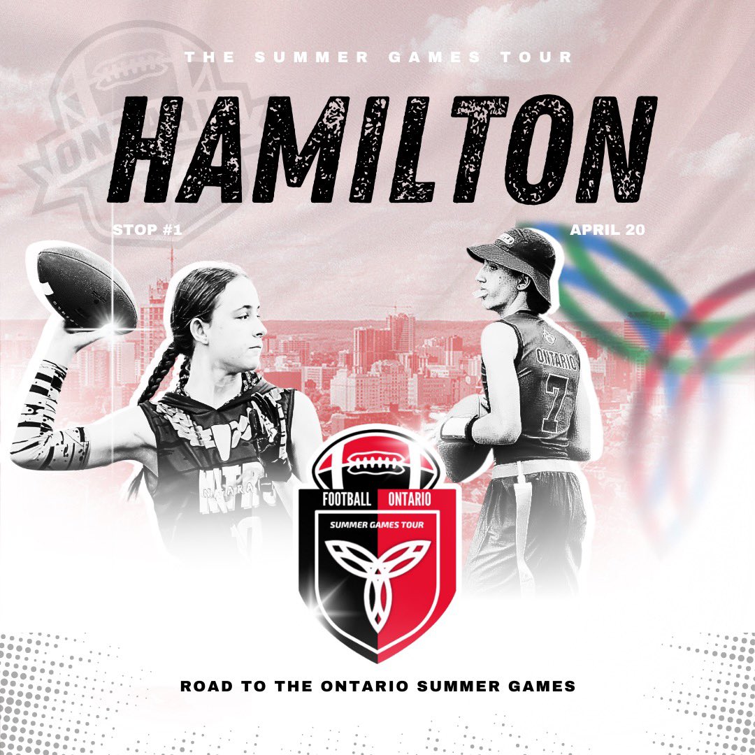 FootballOntario's tweet photo. Our first stop on the 2024 Summer Games Tour is Hamilton on April 20!

All members and high school teams are eligible for entry to attempt to earn their spot at the Ontario Summer Games this summer!

Hamilton Registration: https://t.co/uE2HU9jAlK

#WeAreFootballOntario https://t.co/UWunUWf6lC