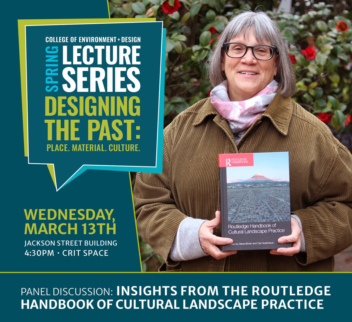 'The Routledge Handbook of Cultural Landscape Practice,' a recent book co-edited by CED professor Cari Goetcheus, explores the use of cultural landscape practices that address challenges of sustainability, climate change and human rights. Learn more via the newsfeed link in bio!