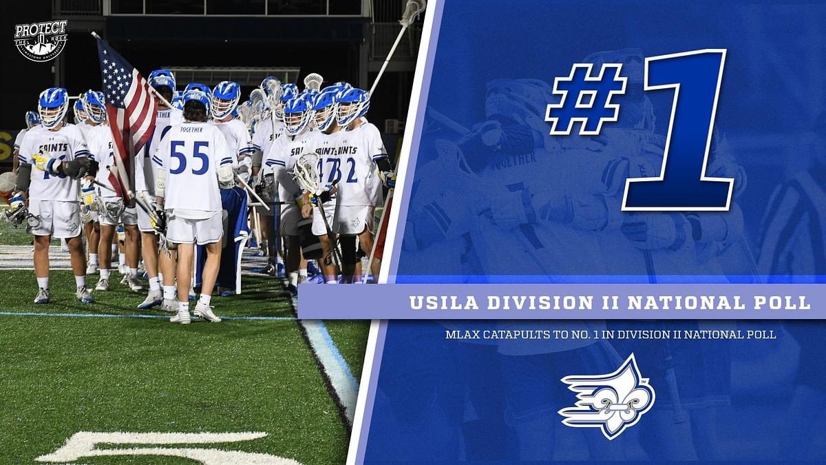 SAINTS ARE NEW #1
Coming off a thrilling 10-9 win over Lenoir-Rhyne on Saturday, Limestone Men's Lacrosse has ascended to the top of the USILA Division II National Rankings released today! 
#ProtectTheRock #limestONEnation