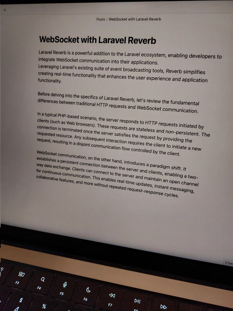 RmeetsH's tweet image. Are you ready for Laravel Reverb?
I'm super excited about Laravel Reverb.
#laravel #laravel11 #laravelreverb #websocket #article #post