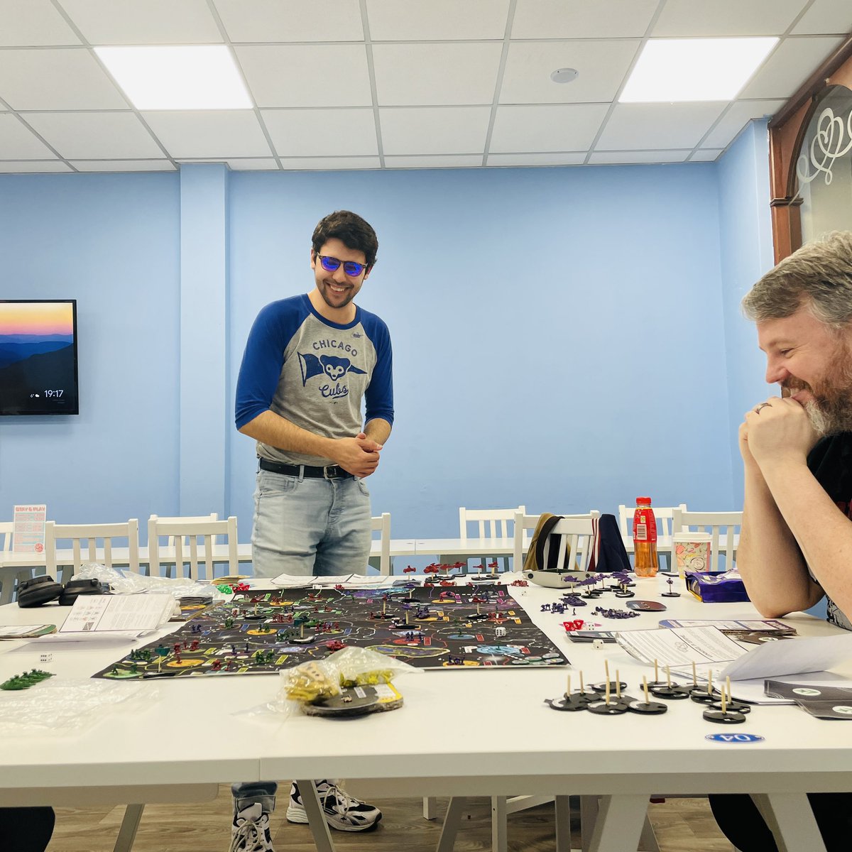 PucaPucaGames's tweet photo. Our staff member Ben brought down a board game he has been working on ‘Cosmic Wars: Galatic Conquest’ for some play testing today during our board game evening! 

Great fun was had vying to gain control of the solar system in the chaos of space! 🚀 https://t.co/4JxKTP7gvu