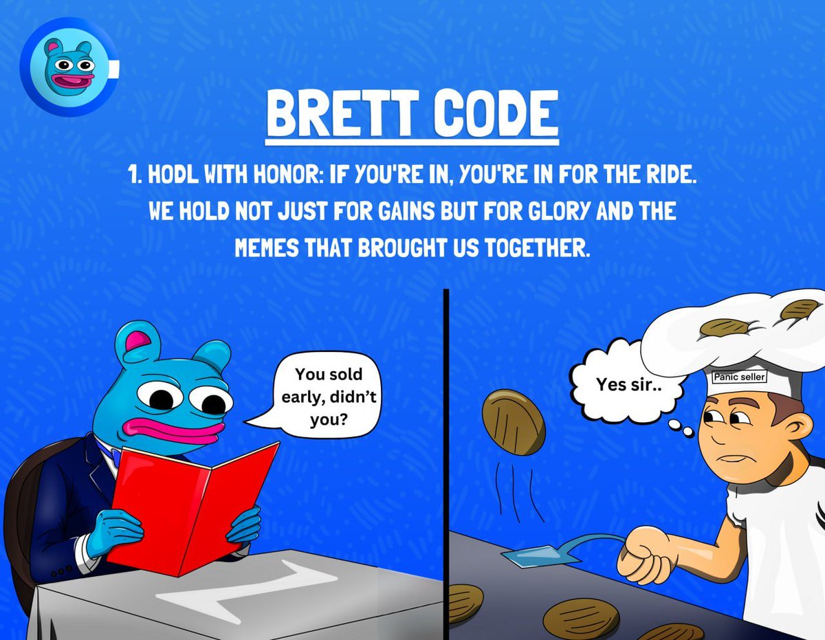 CrashiusClay69's tweet photo. I live by the $BRETT code

the #1 meme on BASE is built different

with respect and honor for each other 

for the bretthren

we will meme to billions with the #1 meme on this network https://t.co/F8smIjrm9a