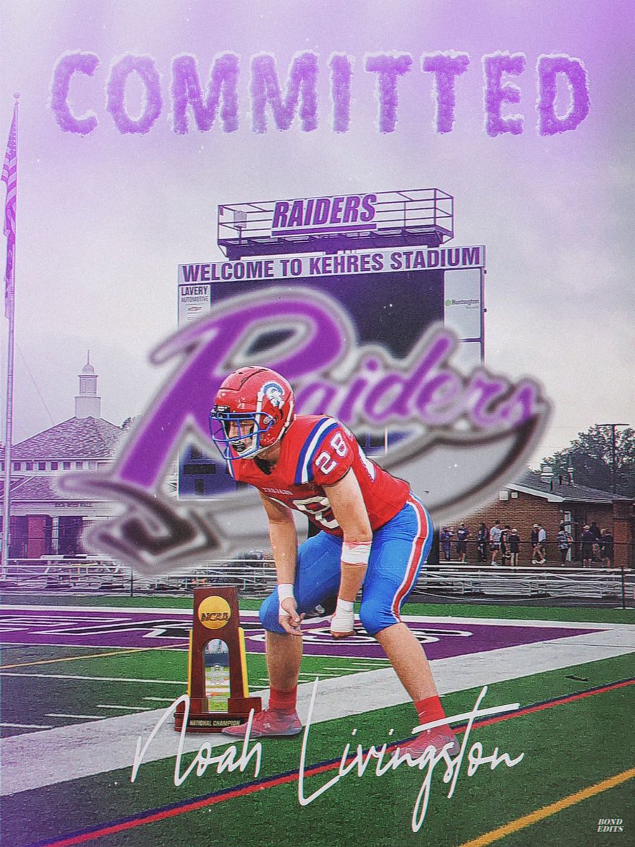 NoahLivingstonR's tweet photo. After a great conversation with @Coach_allendl and @CoachGeoffDartt I blessed to receive and accept the opportunity to flip my commitment and play for the standard of Mount Union university go purple raiders  
🟣⚫️@MountUnionFB @purpleraiders https://t.co/BPETbL0fbL