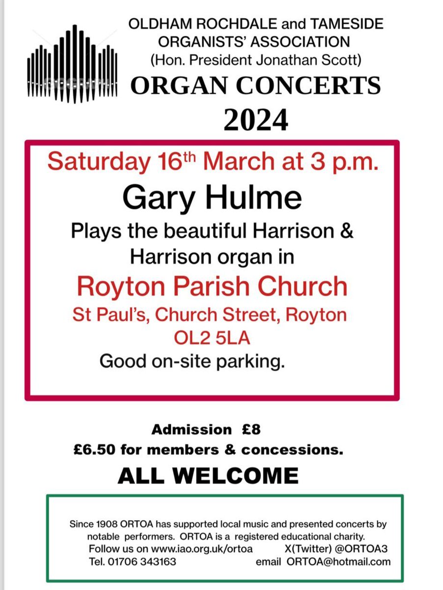A player well known to many of us, Gary Hulme, gives the next O.R.T.O.A recital this Saturday. <a href="/ORTOA3/">ORTOA</a>