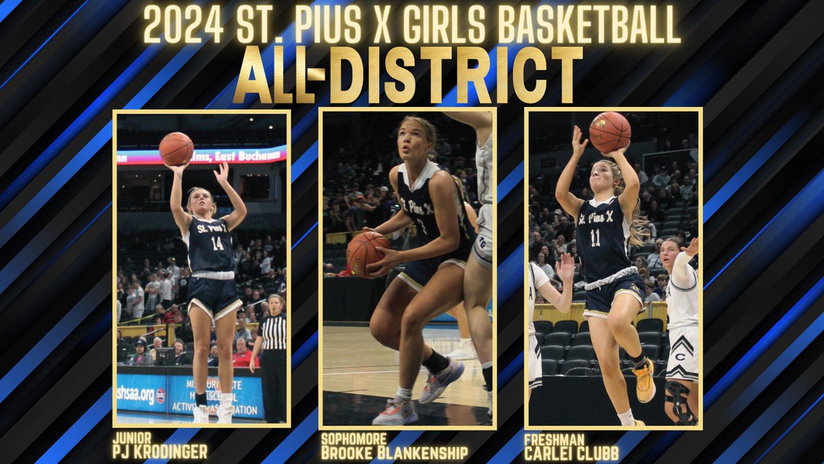 StPXGirlsBball's tweet photo. Shoutout time again for Brooke Blankenship, PJ Krodinger &amp; Carlei Clubb for earning all-district honors!! Lancer Nation remains proud!!
@stplancersports #LANCERUP 
@paytenkro @Brookeblank26 https://t.co/Jq0hVBy9mx