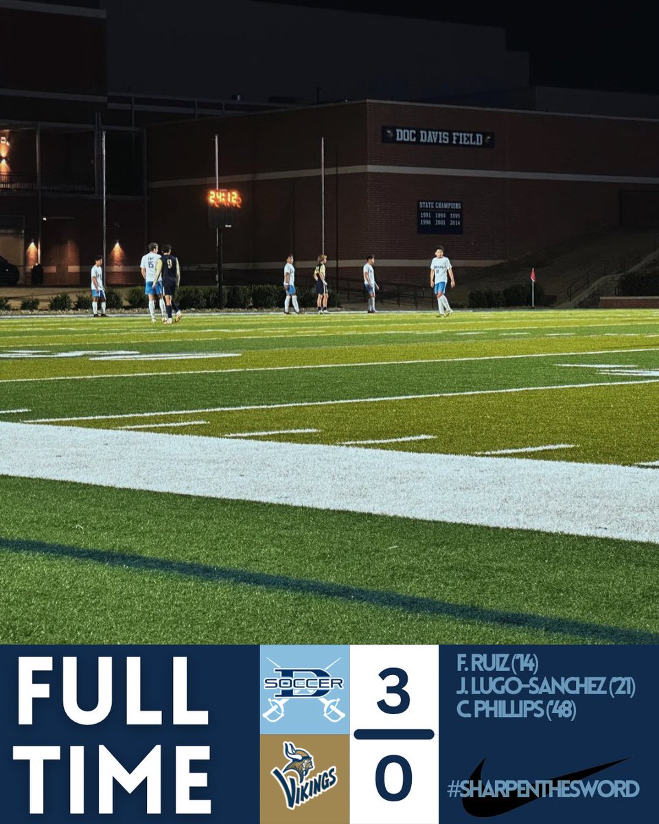 Dormansoccer's tweet photo. Very professional performance by the boys tonight against a tough Spartanburg team. Proud of the resilience this group has shown. Congrats to Alex Trejo-Cruz on his #MOTM performance in his 1st Varsity start. #sharpenthesword @DormanAthletics https://t.co/TROSzsq6Gw