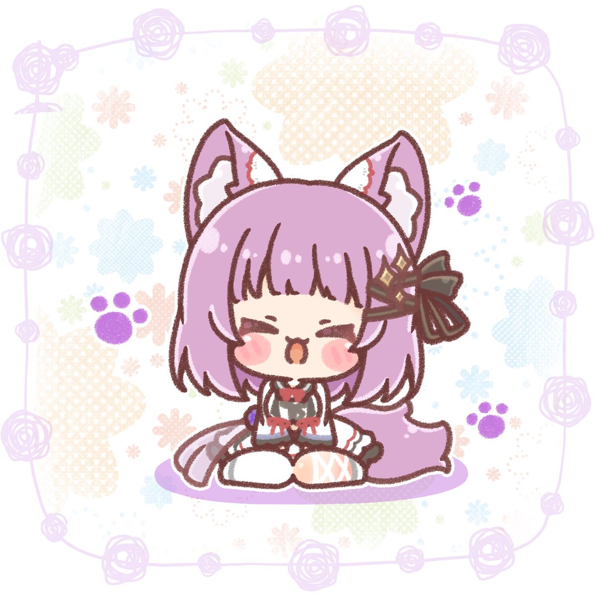 1girl solo animal ears skirt one eye closed chibi animal ear fluff  illustration images