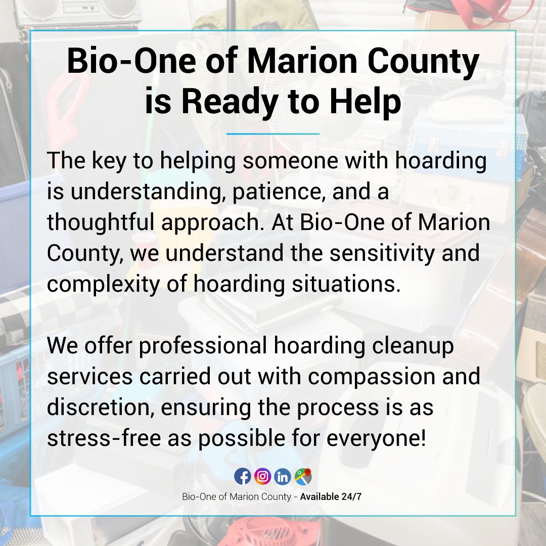 Helping a loved one with hoarding requires understanding, patience, and a supportive approach.

📰: bioonemarioncounty.com/5-effective-wa…

Bio-One of Marion County is Available 24/7 🚨 317-499-0614. 

#bioone #blog #news #indianapolis #hoarding #biohazardcleanup #hoardinghelp #hoarders