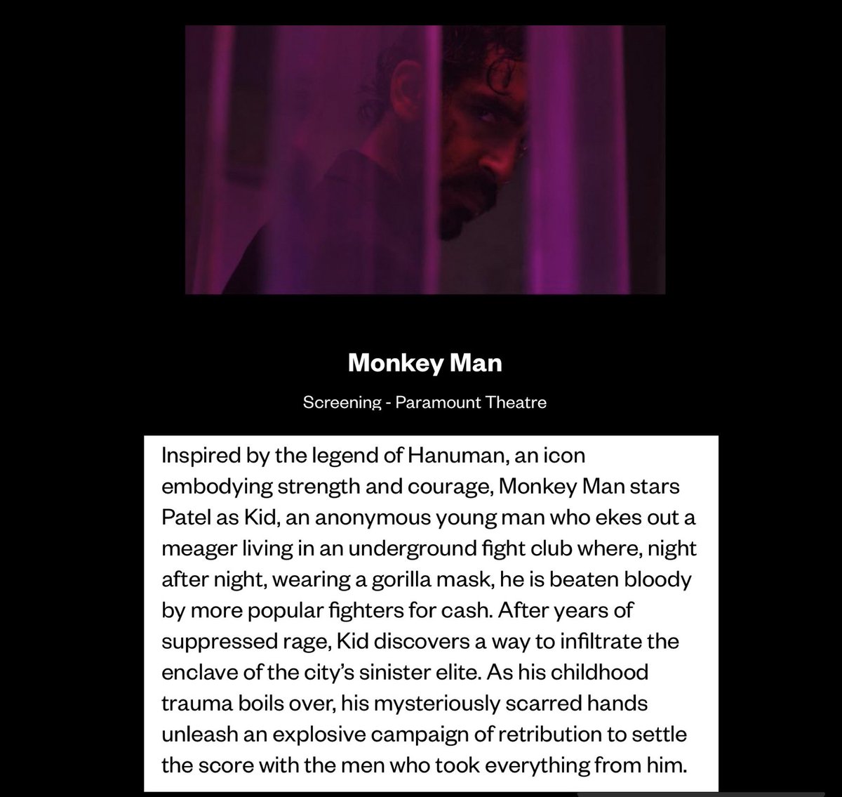 #NowWatching #MonkeyMan #SXSWFilm #SXSW