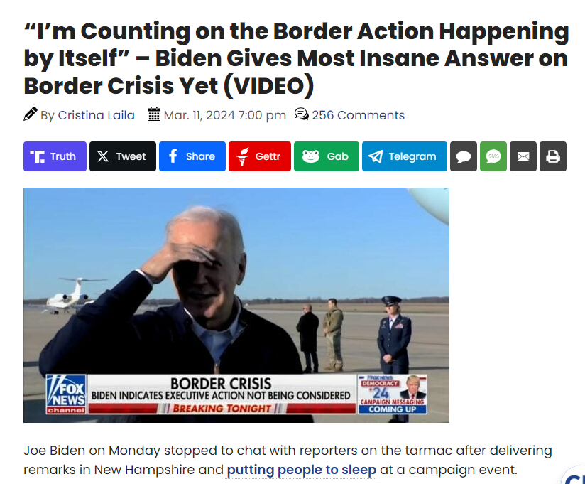 AwakenedOutlaw's tweet photo. 25th Amendment the bastard.
#illegalimmigration 
#IllegalAliens 

"Biden told reporters that he is counting on the border action happening by itself.

“When is a border executive action coming?” a reporter asked Biden. "I’m counting on the border action happening by itself,” Biden said."

https://t.co/ufafySFEVo