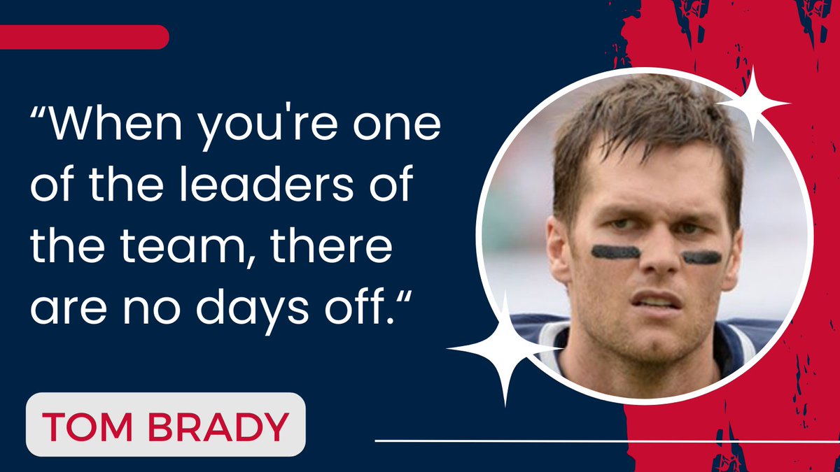 Tom Brady said, "When you're one of the leaders of the team, there are no days off."

- Leadership is earned. 
- Leadership is every day.
- Leadership is a lifestyle.

Leaders set the tone each and every day. 

Be a tone-setter.

Be a leader.