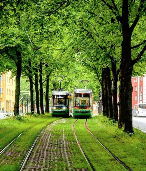 Transit corridors don't need to be sterile zones of concrete More trees please #Helsinki