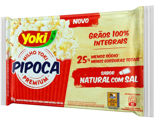 Yoki Popcorn Micro Natural Sal 90G