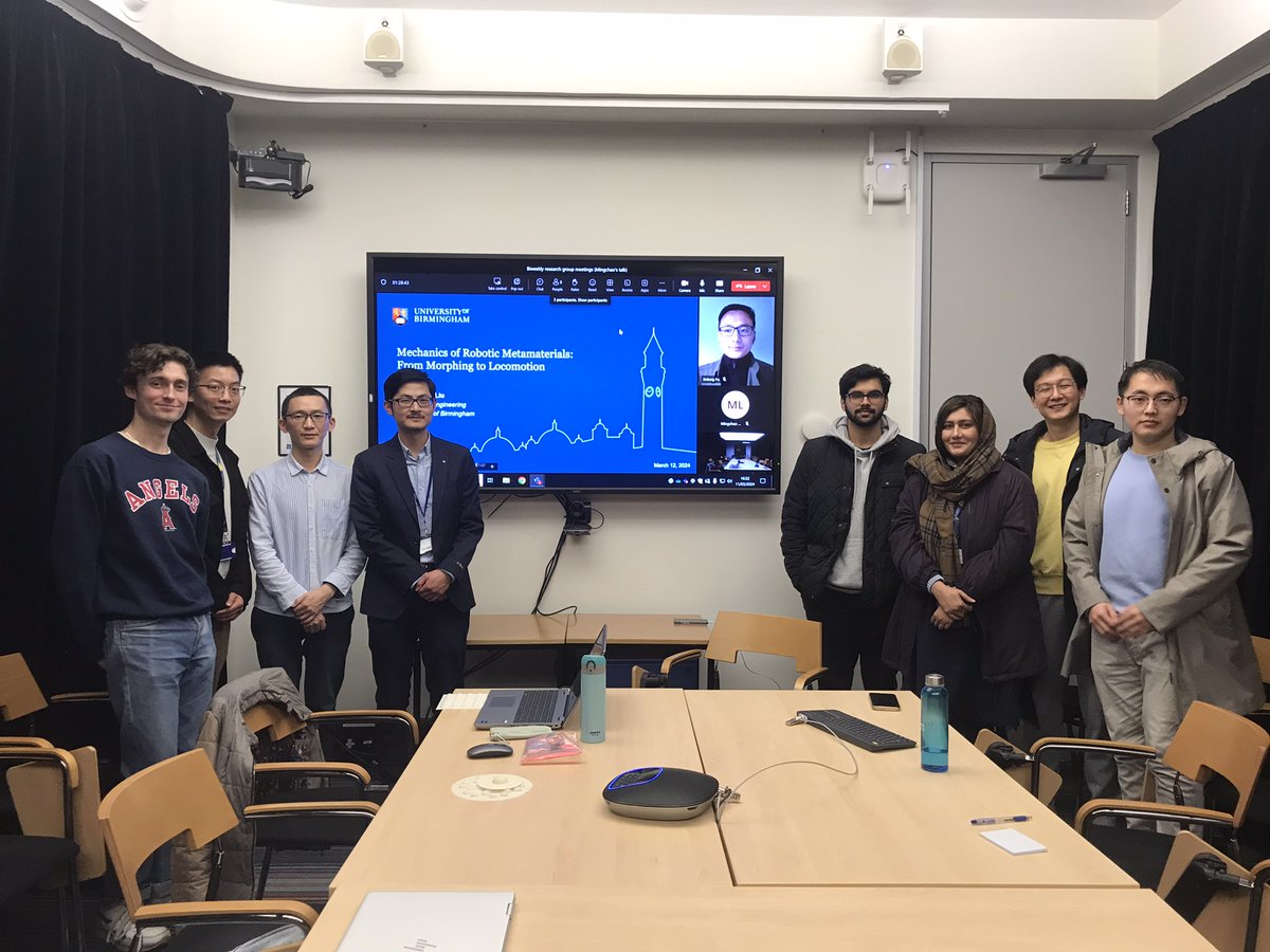 Wei Tan (@tanlab2) on Twitter photo Today, we were delighted to host Dr. <a href="/Mingchao_Liu/">Mingchao Liu</a> from the University of Birmingham for an engaging and impressive talk on "Mechanics of Robotic Metamaterials: from morphing to locomotion". Today, we were delighted to host Dr. <a href="/Mingchao_Liu/">Mingchao Liu</a> from the University of Birmingham for an engaging and impressive talk on "Mechanics of Robotic Metamaterials: from morphing to locomotion".