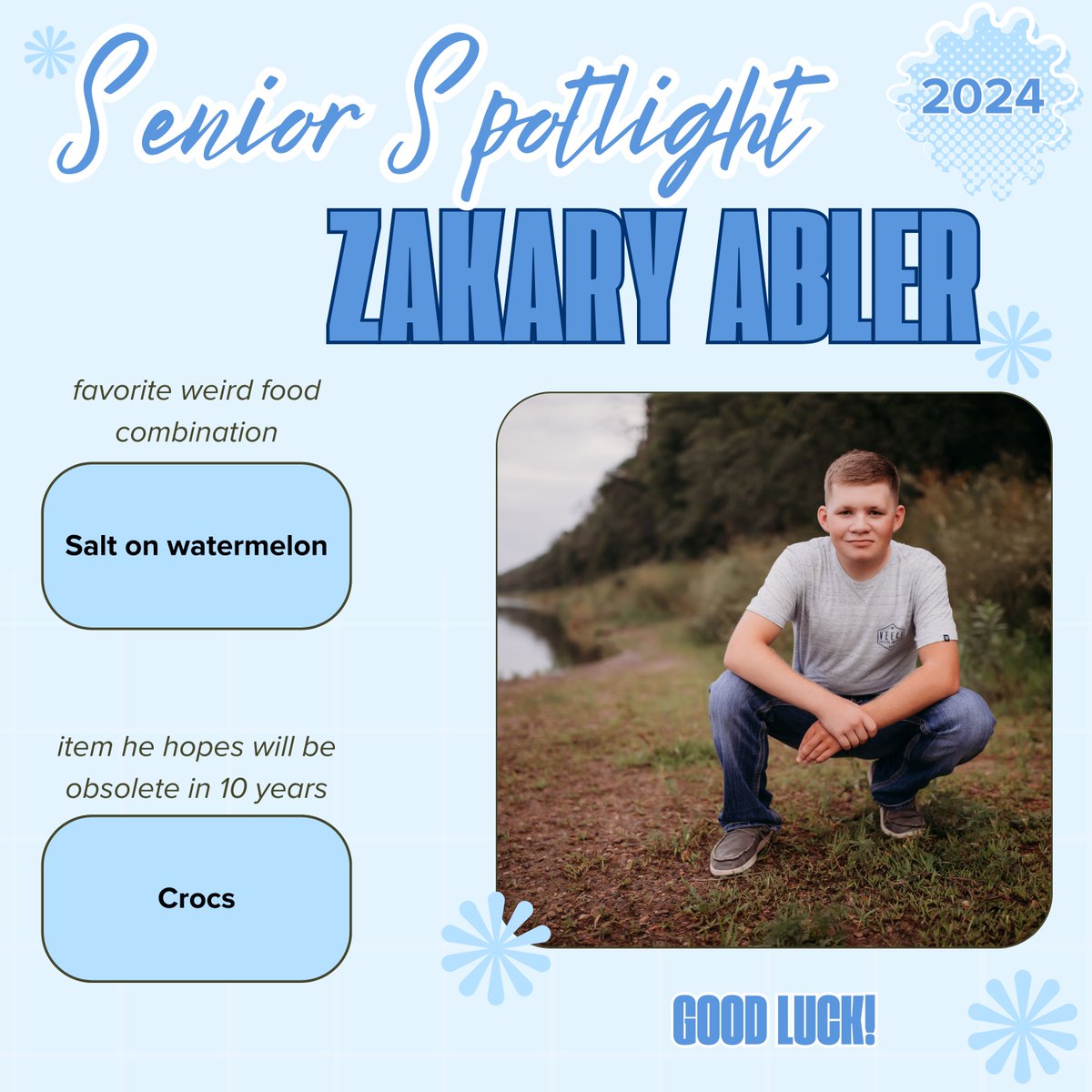 Good luck Zakary Abler! #Classof2024
#piercebluejays