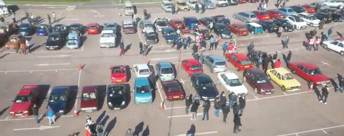 Loving the drone footage video from Rustival . #WeirdCarTwitter assemble.