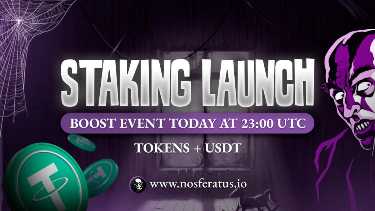 BSCGemsAlert's tweet photo. The #FLOKI on its staking platform is offering a very advantageous APY, however, tomorrow @nosferatus_bsc will launch its own #staking platform with a 480% APR boost. Could @nosferatus_bsc become a direct competitor to #FLOKI in the #DEFI world?
#NOSF #FLOKI #STAKING #BNB #ETH #BINANCE #DEFI #BONK
