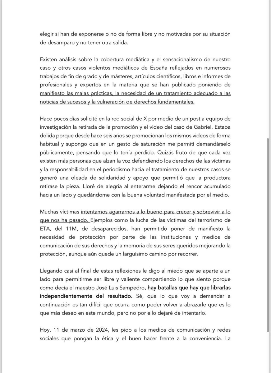 MareaBuenaGente's tweet photo. Hoy hace seis años  desde que nos enteramos que Gabriel se marchó  a ser biólogo marino. 

Compartimos este comunicado de Patricia Ramírez en el ánimo de poder contribuir a cambiar las cosas.

Si estás de acuerdo y te late 💙 hacerlo comparte. 

Gracias 🌻🐟
#TodosSomosGabriel https://t.co/HNdL0KJvbh