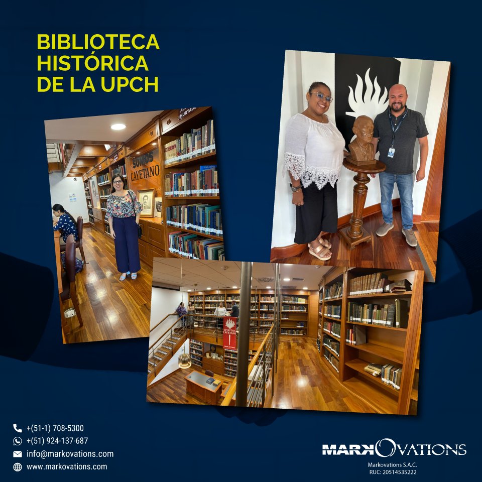 Markovations visitó la nueva Biblioteca Histórica de la Universidad Peruana Cayetano Heredia. Gracias a Rocio Aponte por tu recibimiento.

#Markovations #UPCH #CayetanoHeredia #BibliotecaHistorica #Visita