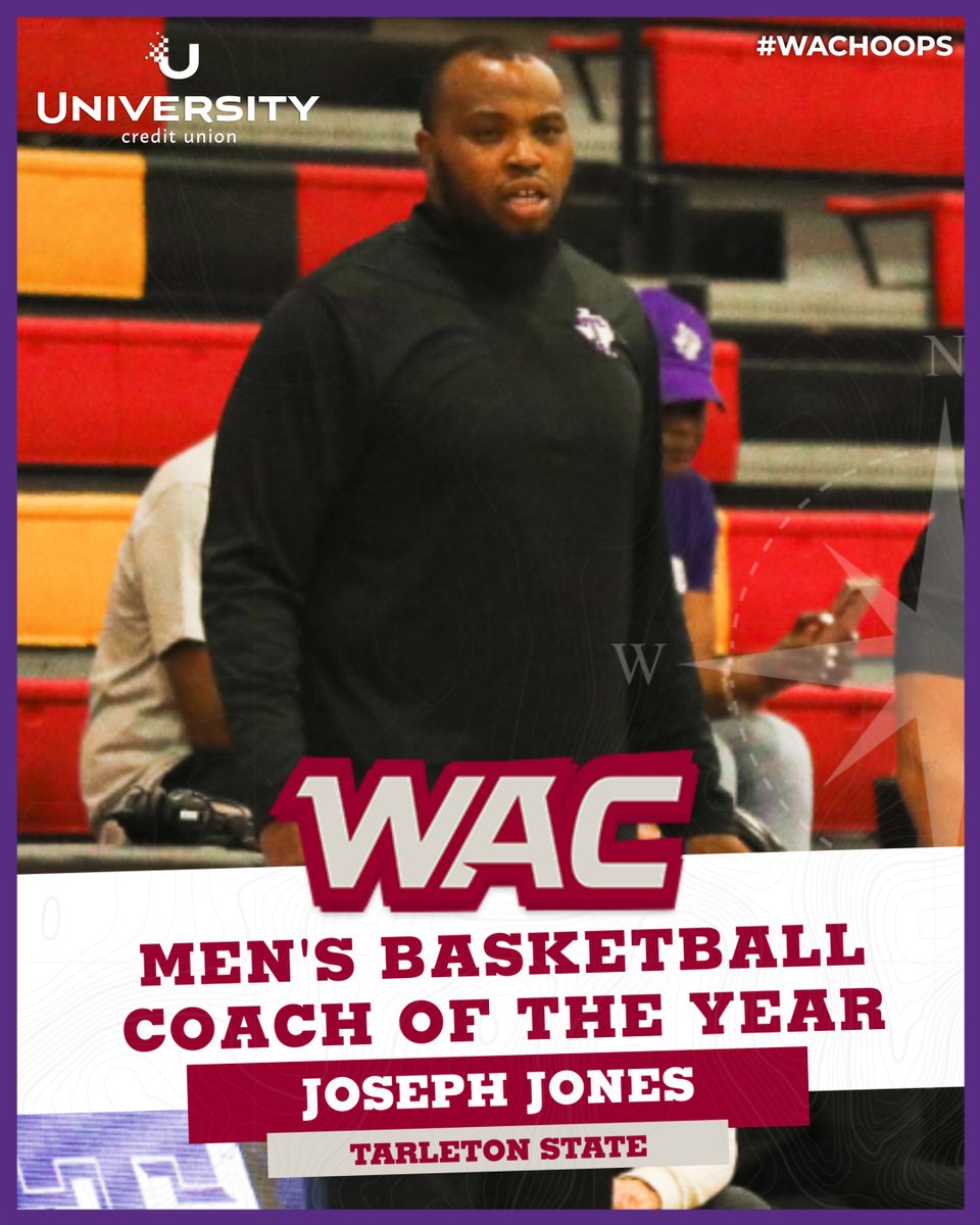 🏀🌟 2023-2024 MEN'S BASKETBALL COACH OF THE YEAR presented by <a href="/UCU_LA/">University Credit Union</a> 🌟🏀
Joseph Jones | <a href="/TarletonMBB/">Tarleton State Men's Basketball</a>

📰: tinyurl.com/up473vpf
#OneWAC x #WAChoops