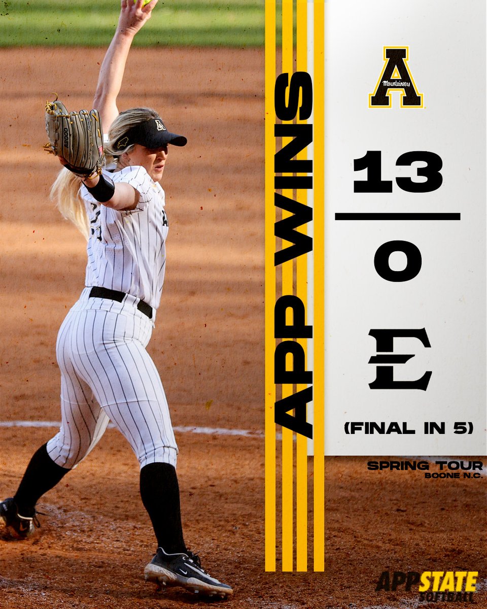 AppStateSB's tweet photo. App State wins it in five! KK tosses a no-hitter to complete the doubleheader sweep!! https://t.co/5QMVorT1Fp