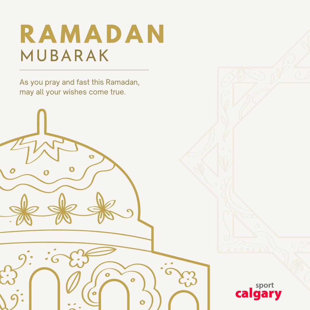 May this Ramadan be full of celebrations for you and your loved ones. May you enjoy these beautiful days with your special ones. Ramadan Kareem to you from Sport Calgary!